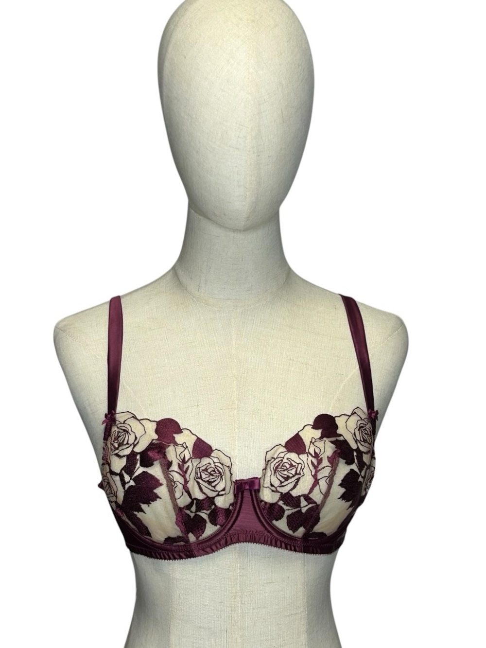 Dita Von Teese Burgundy Lace Underwire Bra 34B